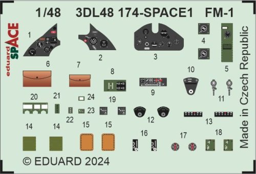 Przejdź do produktu Eduard 3DL48174 - 1:48 FM-1 Space 3D Decals + PE