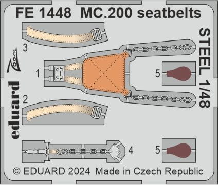 Przejdź do produktu Eduard FE1448 - 1:48 MC.200 seatbelts - Steel