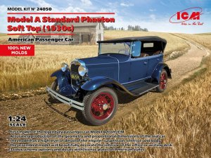 ICM 24050 - 1:24 Ford Model A Standard Phateon Soft Top 1930s American Passenger Car
