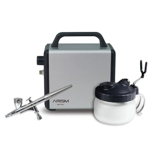 Przejdź do produktu Sparmax 1MSETSS - Kompresor Arism Mini z 2m wężykiem do aerografu, aerograf HB-040 oraz pojemnik do czyszczenia