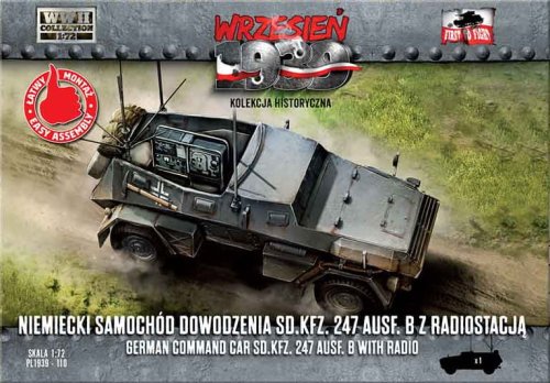 Przejdź do produktu First To Fight 110 - Wrzesień 1939 - 1:72 Niemiecki samochód dowodzenia Sd.Kfz.247 Ausf.B z radiostacją - Gazetka w zestawie z modelem