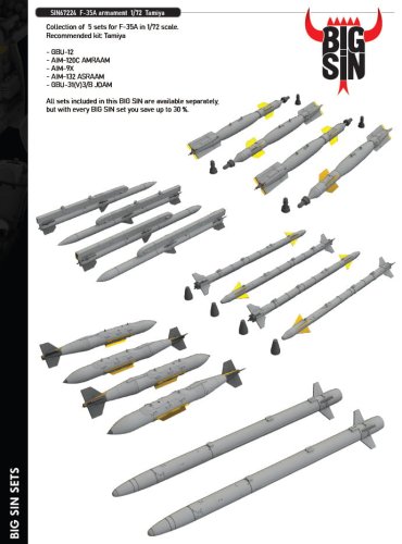 Przejdź do produktu Eduard SIN67224 - 1:72 F-35A armament