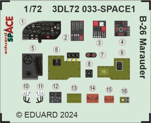 Przejdź do produktu Eduard 3DL72033 - 1:72 B-26 Marauder Space 3D Decals + PE