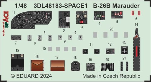 Przejdź do produktu Eduard 3DL48183 - 1:48 B-26B Space 3D Decals + PE