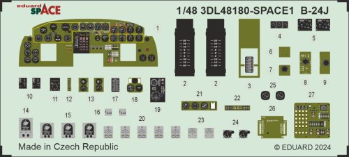 Przejdź do produktu Eduard 3DL48180 - 1:48 B-24J Space 3D Decals + PE