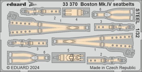 Przejdź do produktu Eduard 33370 - 1:32 Boston Mk.IV seatbelts - Steel