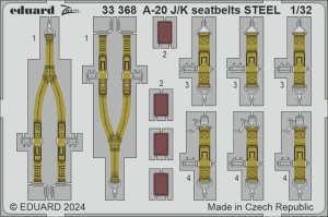 Eduard 33368 - 1:32 A-20J/K seatbelts - Steel