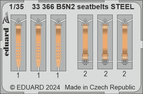 Przejdź do produktu Eduard 33366 - 1:35 B5N2 seatbelts - Steel