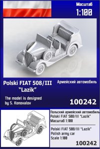 Zebrano Z100-242 - 1:100 Polski Fiat 508/III Lazik Car