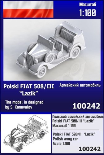 Przejdź do produktu Zebrano Z100-242 - 1:100 Polski Fiat 508/III Lazik Car