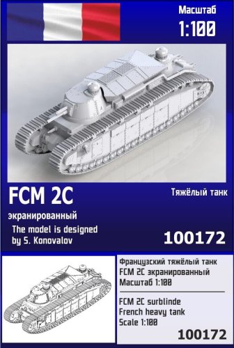 Przejdź do produktu Zebrano Z100-172 - 1:100 FCM 2C Surblinde French HeavyTank