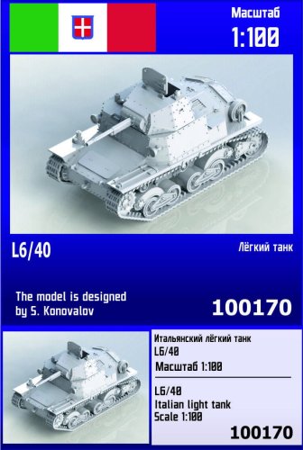 Przejdź do produktu Zebrano Z100-170 - 1:100 L6/40 Italian Light Tank