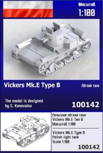 Zebrano Z100-142 - 1:100 Vickers Mk.E Type B Polish Light Tank