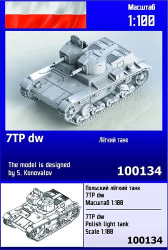 Przejdź do produktu Zebrano Z100-134 - 1:100 7TP dw Polish Light Tank