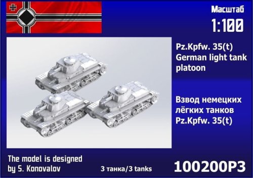 Przejdź do produktu Zebrano 100-200P3 - 1:100 Pz.Kpfw 35(t) Platoon 3 pcs
