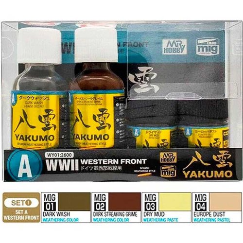 Przejdź do produktu Ammo Mig & Mr. Hobby WY01 - Zestaw do weatheringu Yakumo WWII Western Front