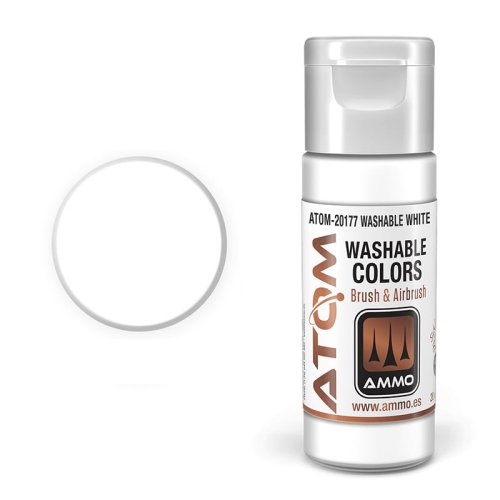Przejdź do produktu Ammo Mig 20177 - Farba akrylowa Atom Washable White 20 ml