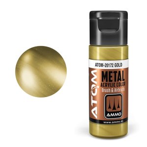 Ammo Mig 20172 - Farba akrylowa Atom Metallic Gold 20 ml