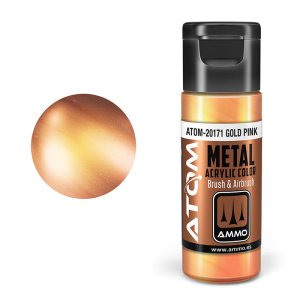 Ammo Mig 20171 - Farba akrylowa Atom Metallic Gold Pink 20 ml