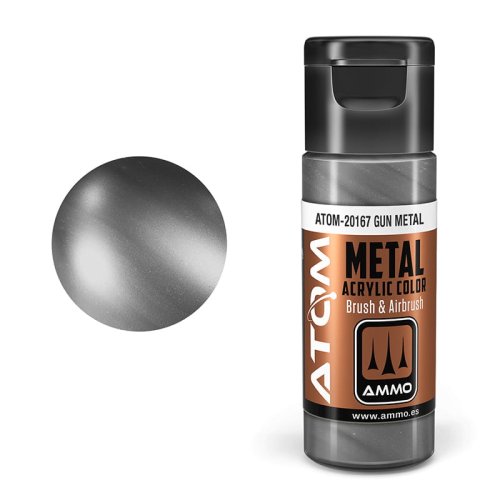 Przejdź do produktu Ammo Mig 20167 - Farba akrylowa Atom Metallic Gun Metal 20 ml