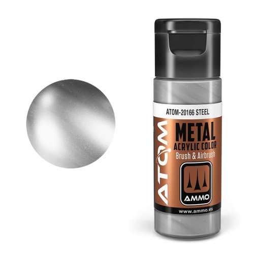 Przejdź do produktu Ammo Mig 20166 - Farba akrylowa Atom Metallic Steel 20 ml