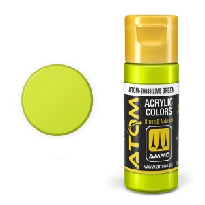 Ammo Mig 20089 - Farba akrylowa Atom Lime Green 20 ml