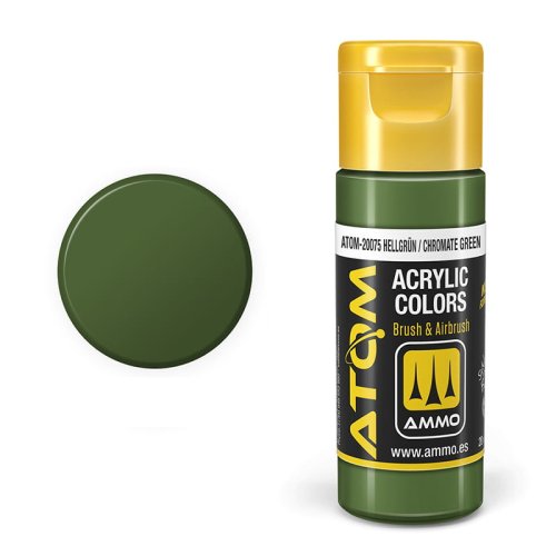 Przejdź do produktu Ammo Mig 20075 - Farba akrylowa Atom Hellgrün / Chromate Green 20 ml