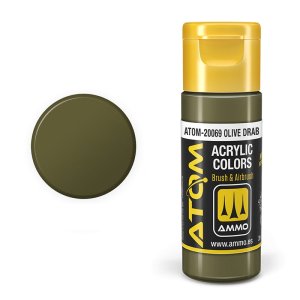 Ammo Mig 20069 - Farba akrylowa Atom Olive Drab 20 ml