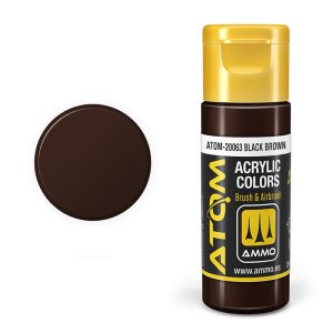 Ammo Mig 20063 - Farba akrylowa Atom Black Brown 20 ml