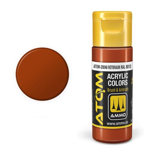 Przejdź do produktu Ammo Mig 20046 - Farba akrylowa Atom Rotbraun RAL 8012 20 ml