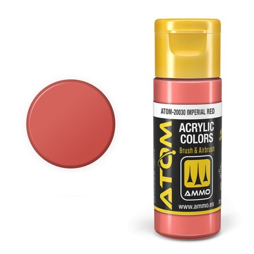 Przejdź do produktu Ammo Mig 20030 - Farba akrylowa Atom Imperial Red 20 ml