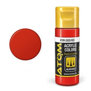 Ammo Mig 20028 - Farba akrylowa Atom Scarlet Red 20 ml