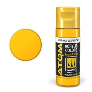Ammo Mig 20020 - Farba akrylowa Atom Gold Yellow 20 ml