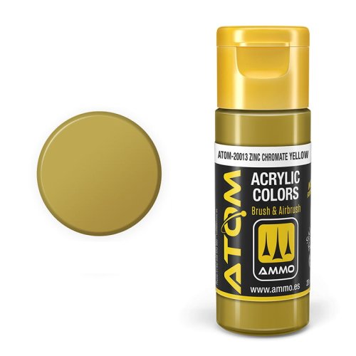 Przejdź do produktu Ammo Mig 20013 - Farba akrylowa Atom Zinc Chromate Yellow 20 ml