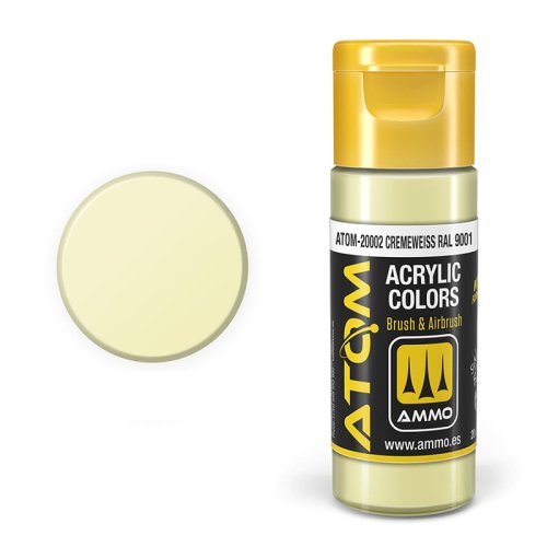 Przejdź do produktu Ammo Mig 20002 - Farba akrylowa Atom Cremeweiss RAL 9001 20 ml