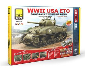 Ammo Mig 7728 - Zestaw do malowania modeli Solution Box 22 WWII USA ETO