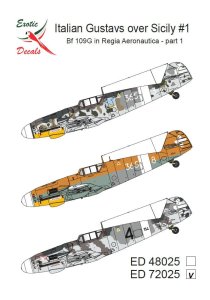 Exotic Decals 72025 - 1:72 Italian Gustavs over Sicily #1 Bf 109G in Regia Aeronautica - Part 1
