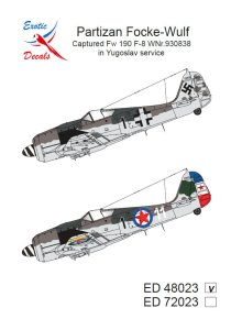 Exotic Decals 48023 - 1:48 Partizan Foce-Wulf Captured Fw 190 F-8 in Yugoslav Service