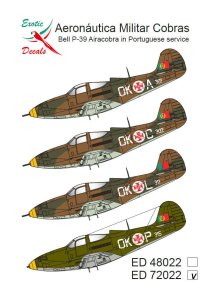 Exotic Decals 72022 - 1:72 Aeronautica Militar Cobras Bell P-39 Airacobra in Portuguese Service