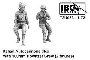 IBG 72U033 - 1:72 Italian Autocannone 3Ro with 100 mm Howitzer Crew 2 Figures