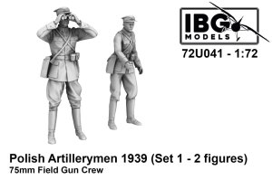 IBG 72U041 - 1:72 Polish Artillerymen 1939 Set 1 - 2 Figures 75 mm Field Gun Crew