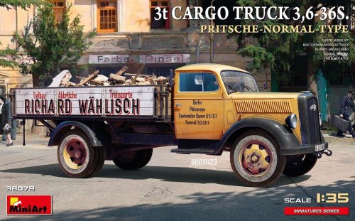 Przejdź do produktu Miniart 38079 - 1:35 3t Cargo Truck 3,6-36S. Pritsche-Normal-Type