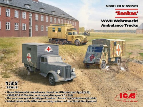 Przejdź do produktu ICM DS3523 - 1:35 Sankas WWII Wehrmacht Ambulance Truck