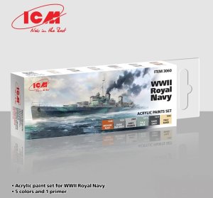 ICM 3060 - Zestaw farb WWII Royal Navy