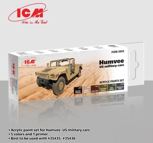 Przejdź do produktu ICM 3059 - Zestaw farb US Military Cars Humvee