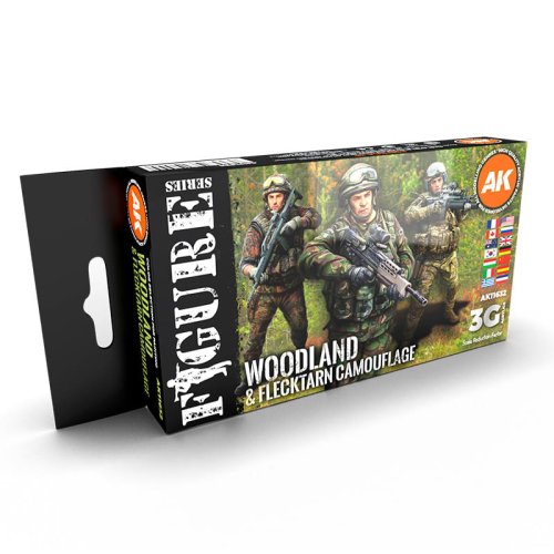 Przejdź do produktu AK Interactive 11632 - Zestaw farb Woodland & Flecktarn Camouflage