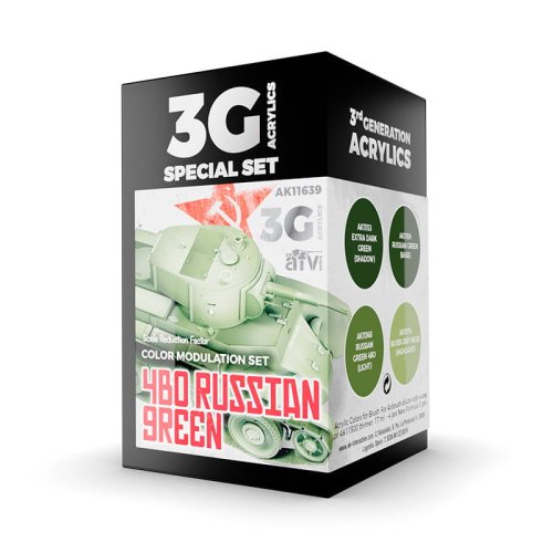 Przejdź do produktu AK Interactive 11639 - Zestaw farb 4BO Russian Green Color Modulation