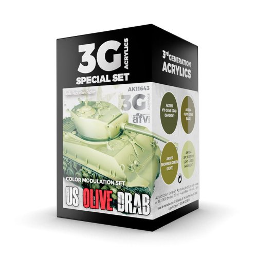 Przejdź do produktu AK Interactive 11643 - Zestaw farb US Olive Drab Color Modulation