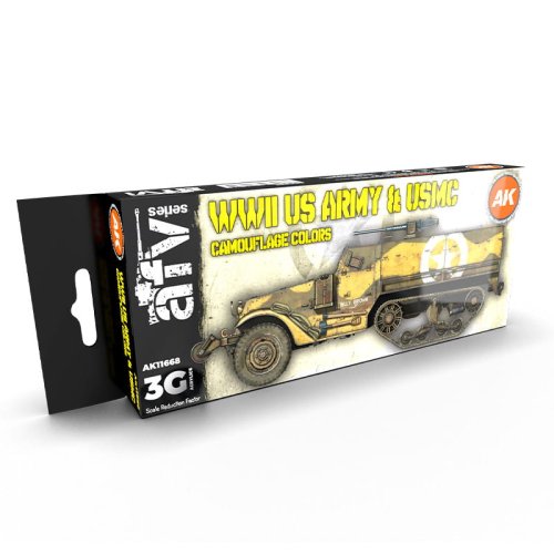 Przejdź do produktu AK Interactive 11668 - Zestaw farb WWII US Army & USMC Camouflage Colors