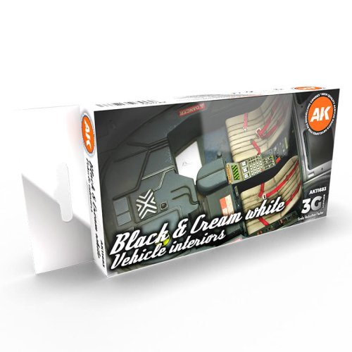 Przejdź do produktu AK Interactive 11683 - Zestaw farb Black & Cream White Vehicle Interiors